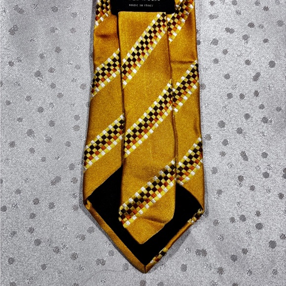 CANALI Gold and Brown Silk Tie - Picture 5 of 7